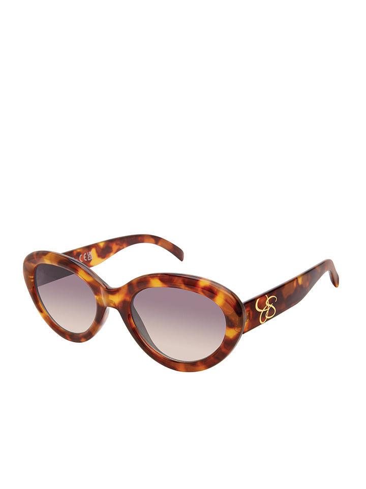 Jessica Simpson Accessories Round Cat Eye Sunglasses in Tortoise