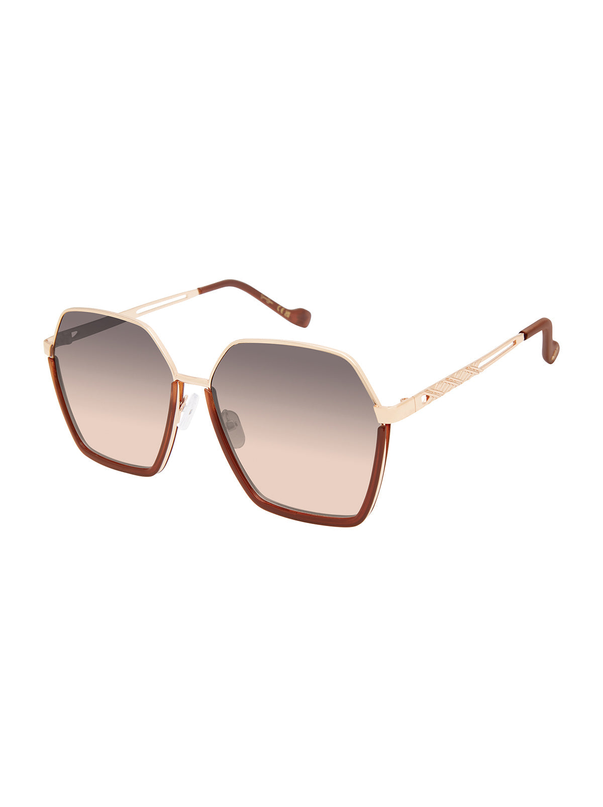 Jessica Simpson Accessories Geometric Metal Sunglasses in Gold