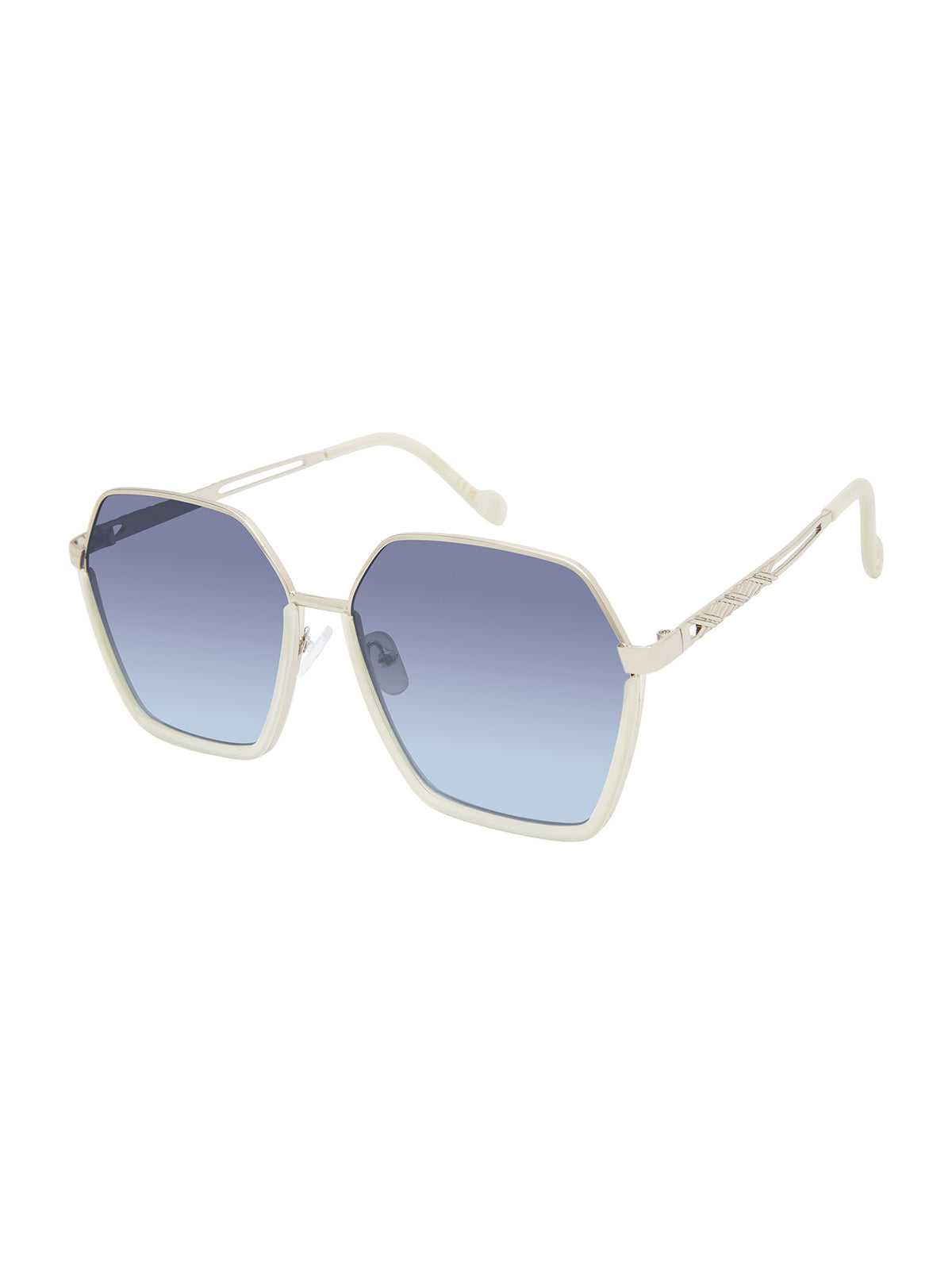 Jessica Simpson Accessories Geometric Metal Sunglasses in Silver