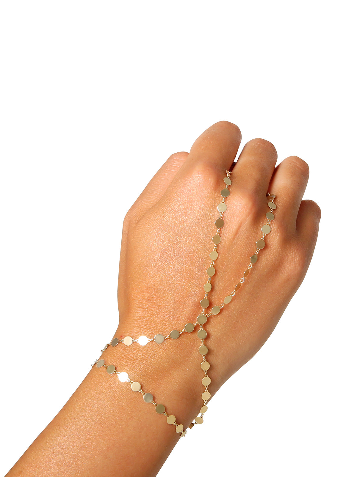 Jessica Simpson Accessories Demi Fine Hand Chain in Gold Confetti