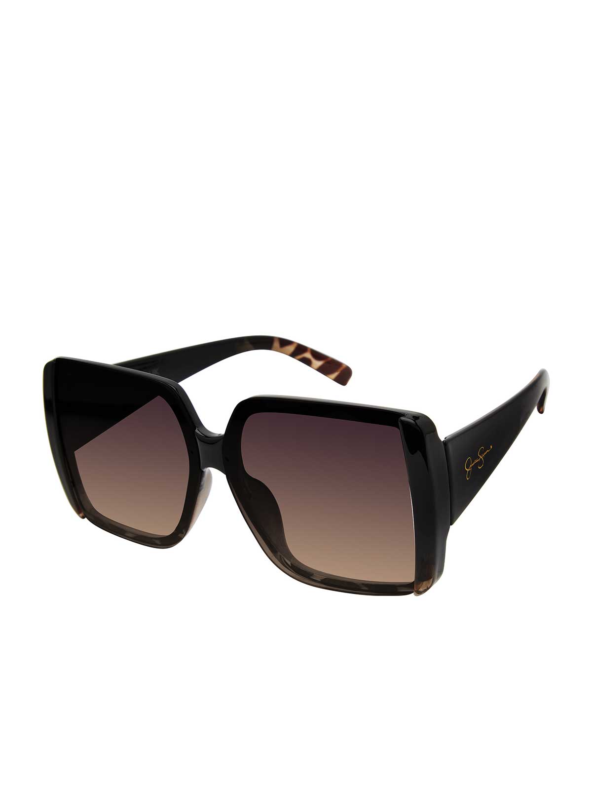 Jessica Simpson Accessories Oversized Glamorous Square Sunglasses in Black and Tortoise