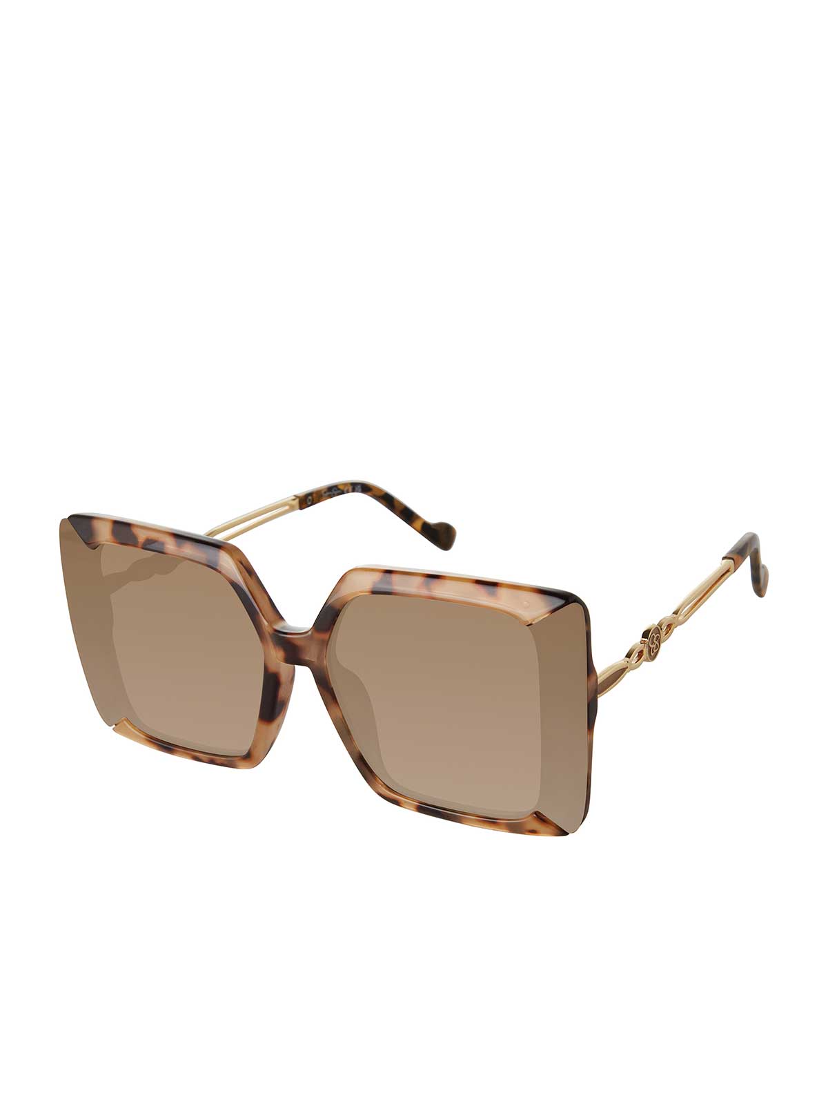 Jessica Simpson Accessories Glamorous Square Metal Temple Sunglasses in Tortoise