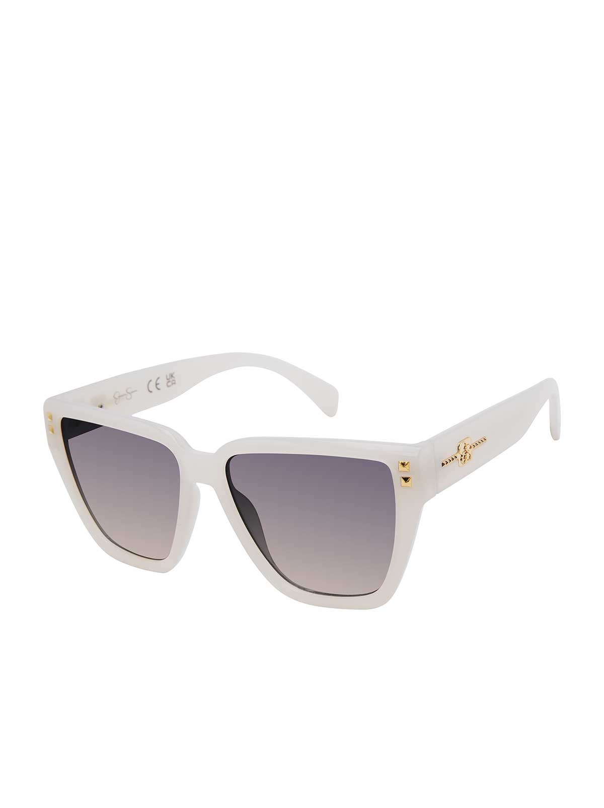 Jessica Simpson Accessories Star Studded Cat Eye Sunglasses in Cream