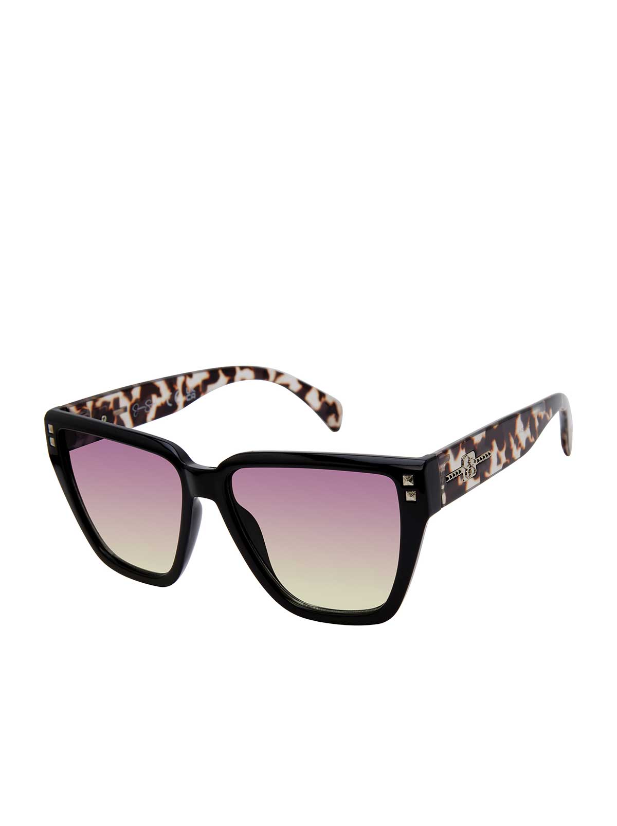 Jessica Simpson Accessories Star Studded Cat Eye Sunglasses in Black and Tortoise