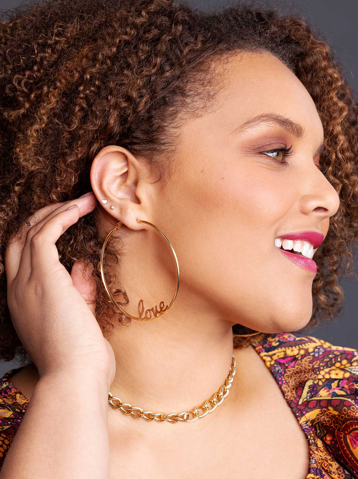 Jessica Simpson Accessories Personalized Hoop Earrings in 18K Gold