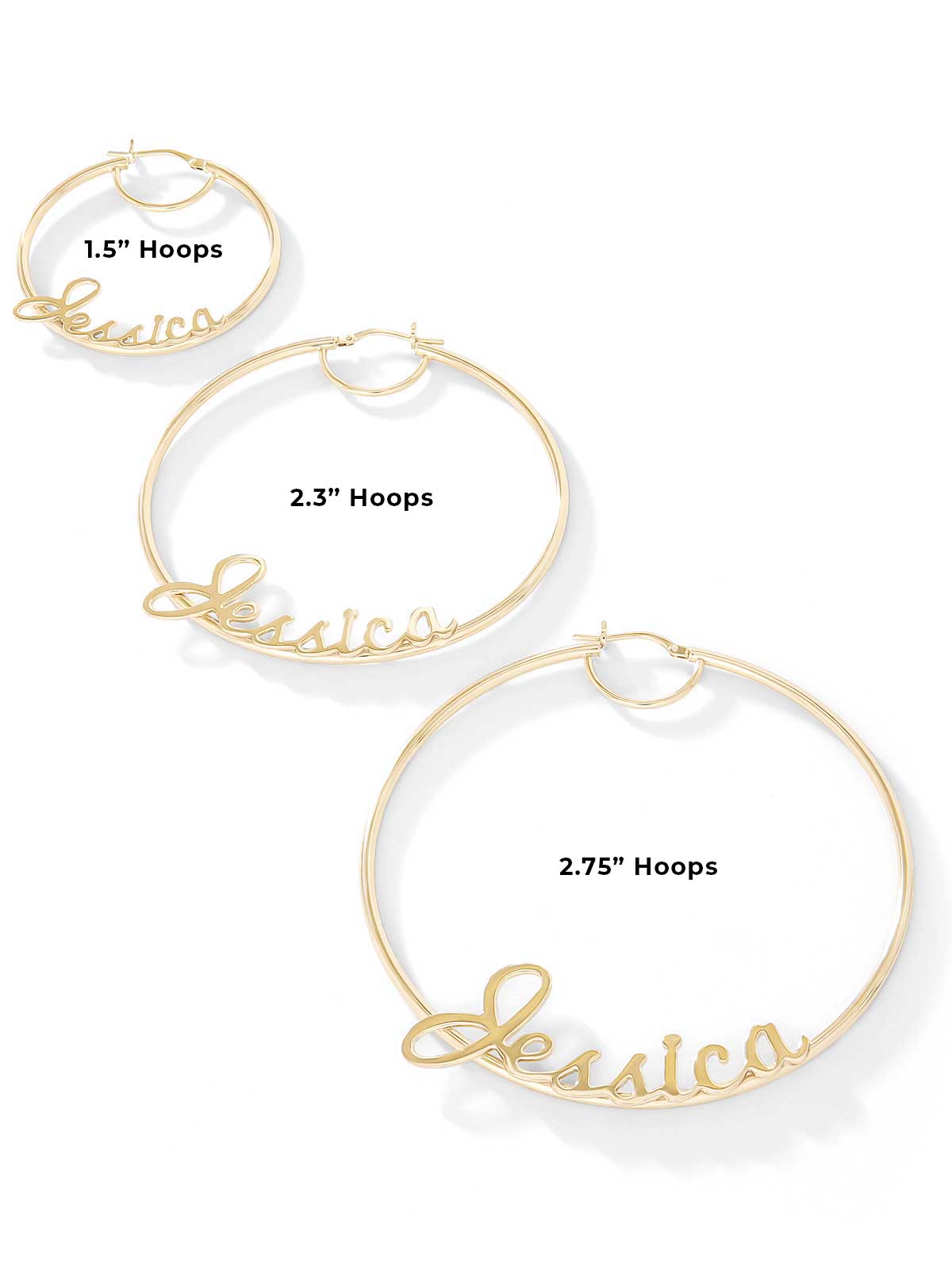 Jessica Simpson Accessories Personalized Hoop Earrings in 18K Gold