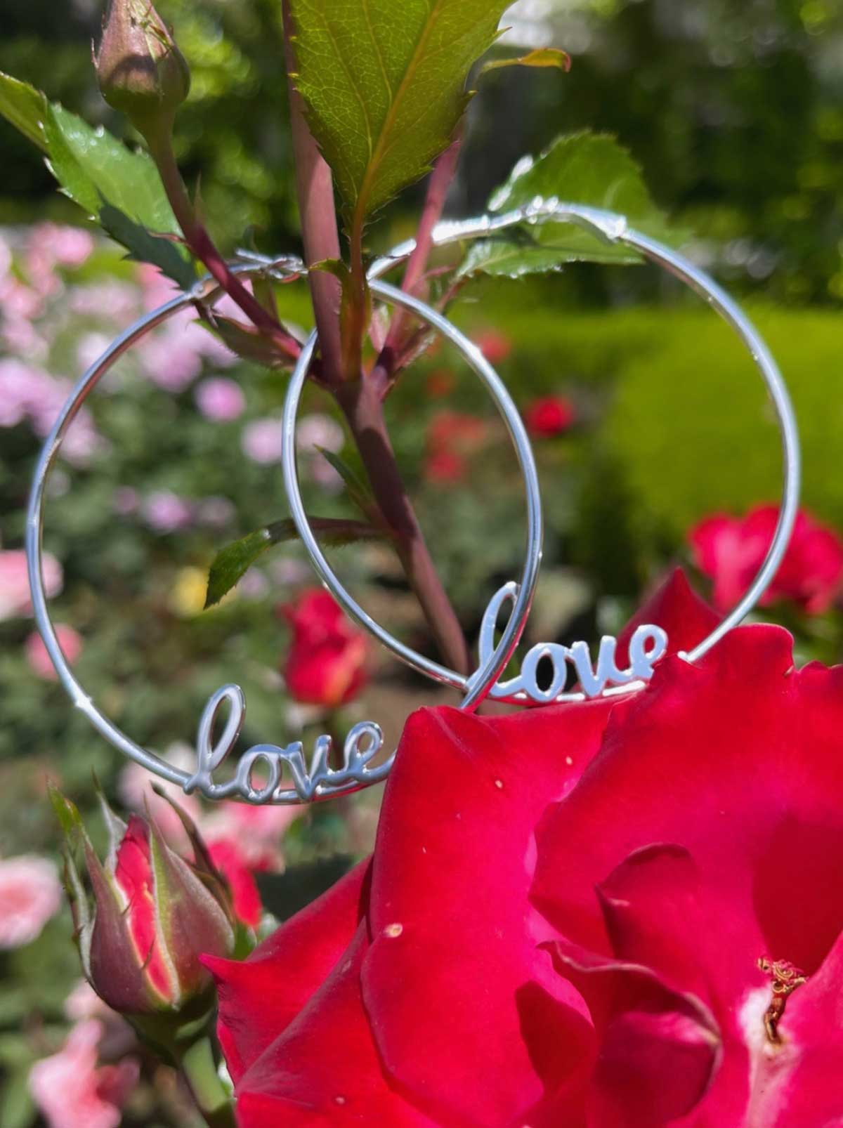 Jessica Simpson Accessories Personalized Hoop Earrings in Sterling Silver