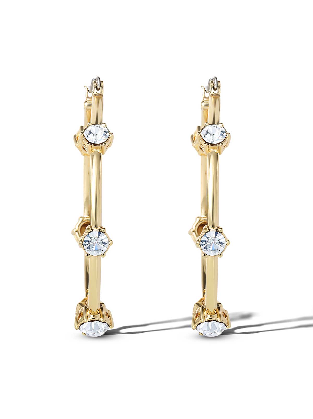 Jessica Simpson Accessories Large Hoop Crystal Earrings