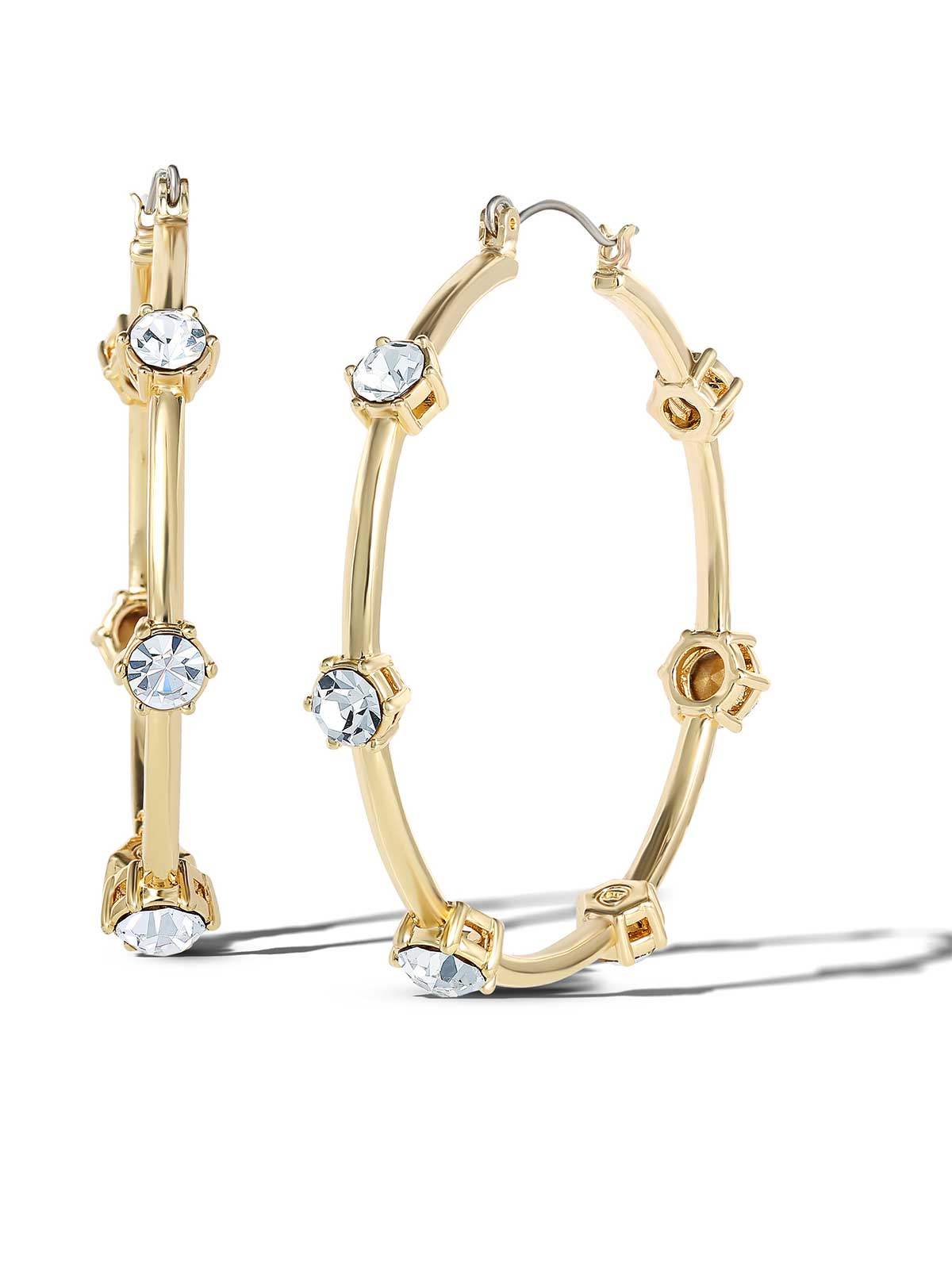 Jessica Simpson Accessories Large Hoop Crystal Earrings