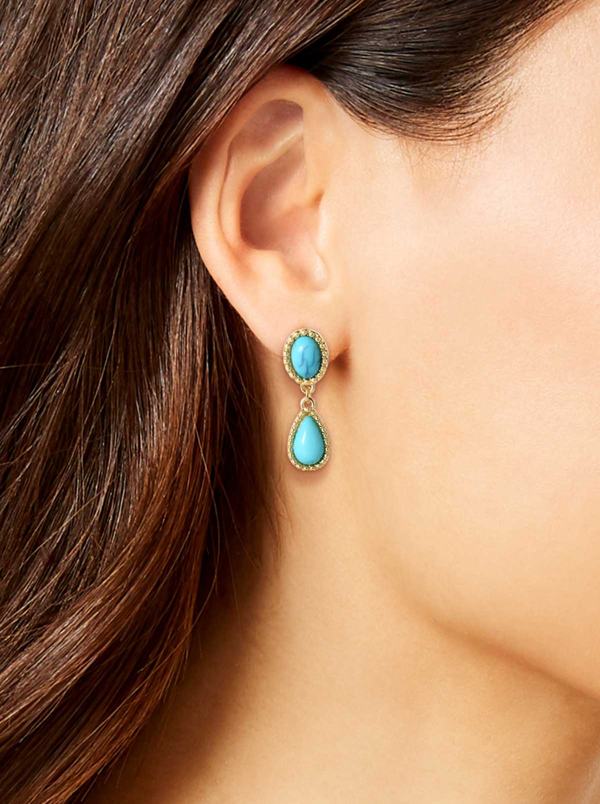 Jessica Simpson Accessories Turquoise Stone Drop Earrings