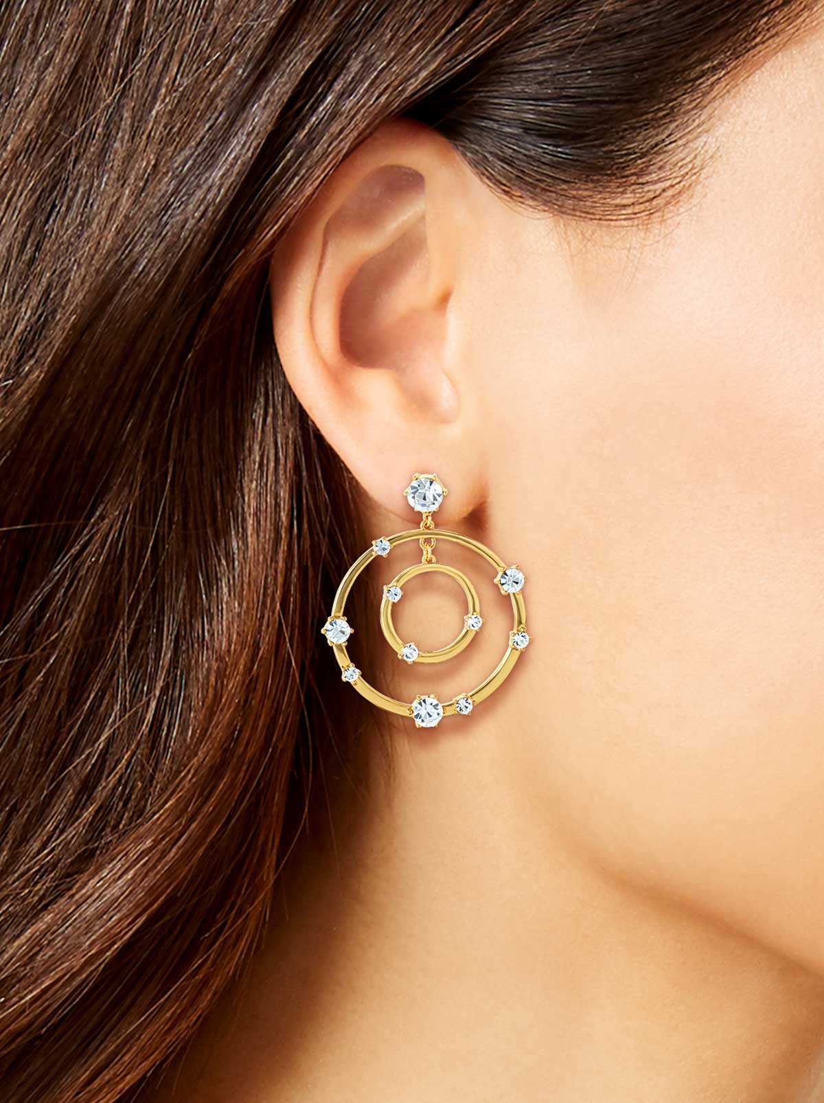 Jessica Simpson Accessories Orbital Crystal Drop Earrings