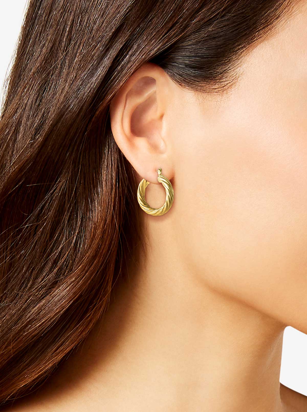 Jessica Simpson Accessories Thick Twisted Hoop Earrings in Gold