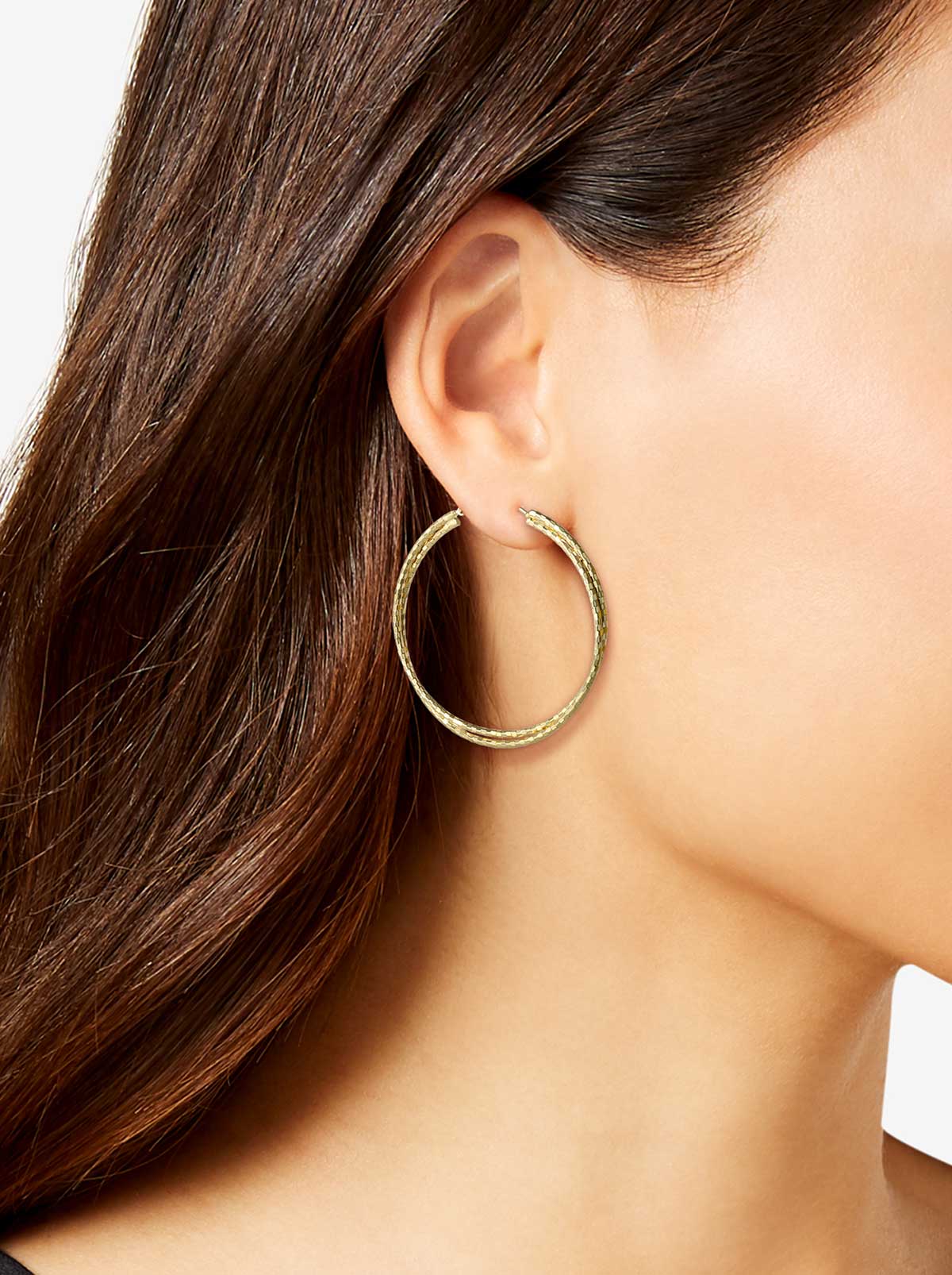 Jessica Simpson Accessories Double Hoop Faceted Earrings