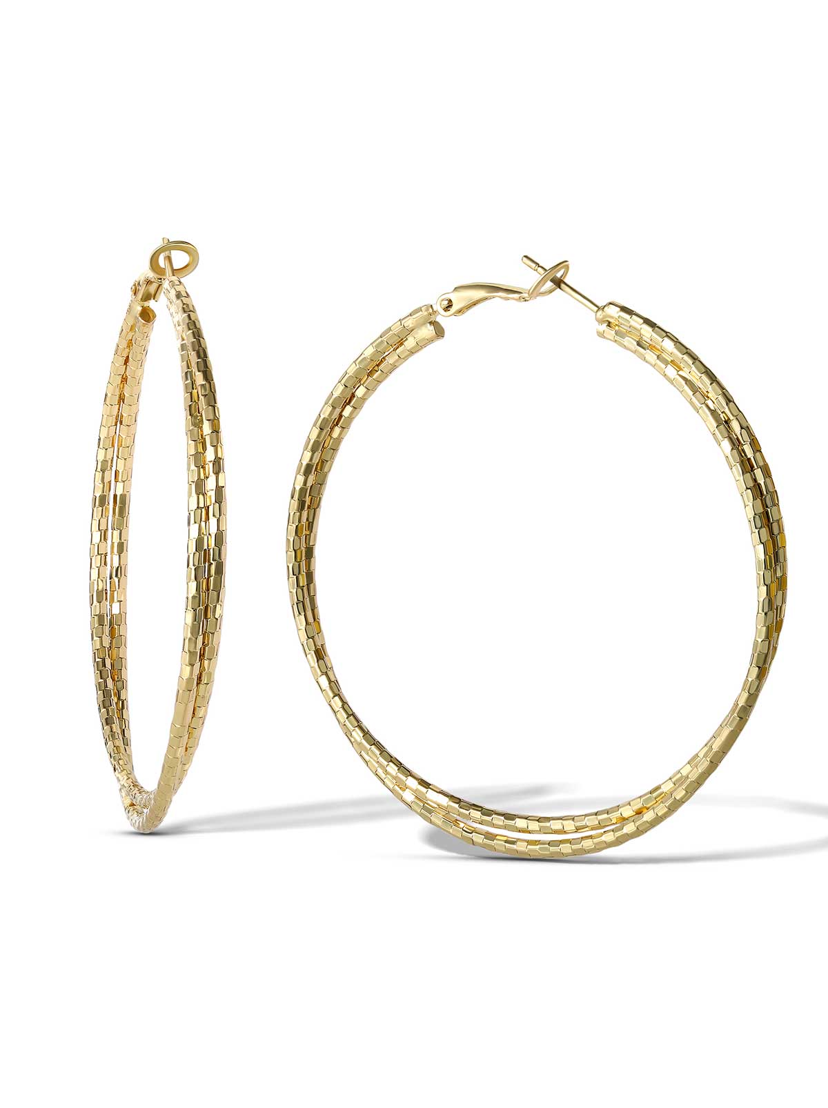 Jessica Simpson Accessories Double Hoop Faceted Earrings