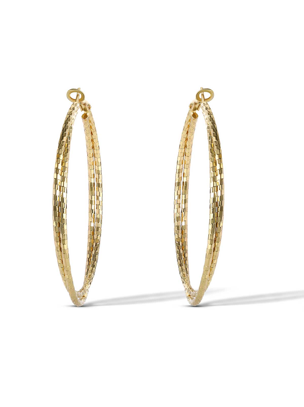 Jessica Simpson Accessories Double Hoop Faceted Earrings