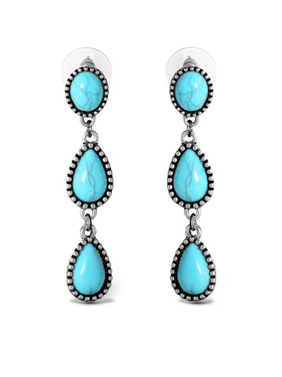 Jessica Simpson Accessories Three Stone Drop Earrings