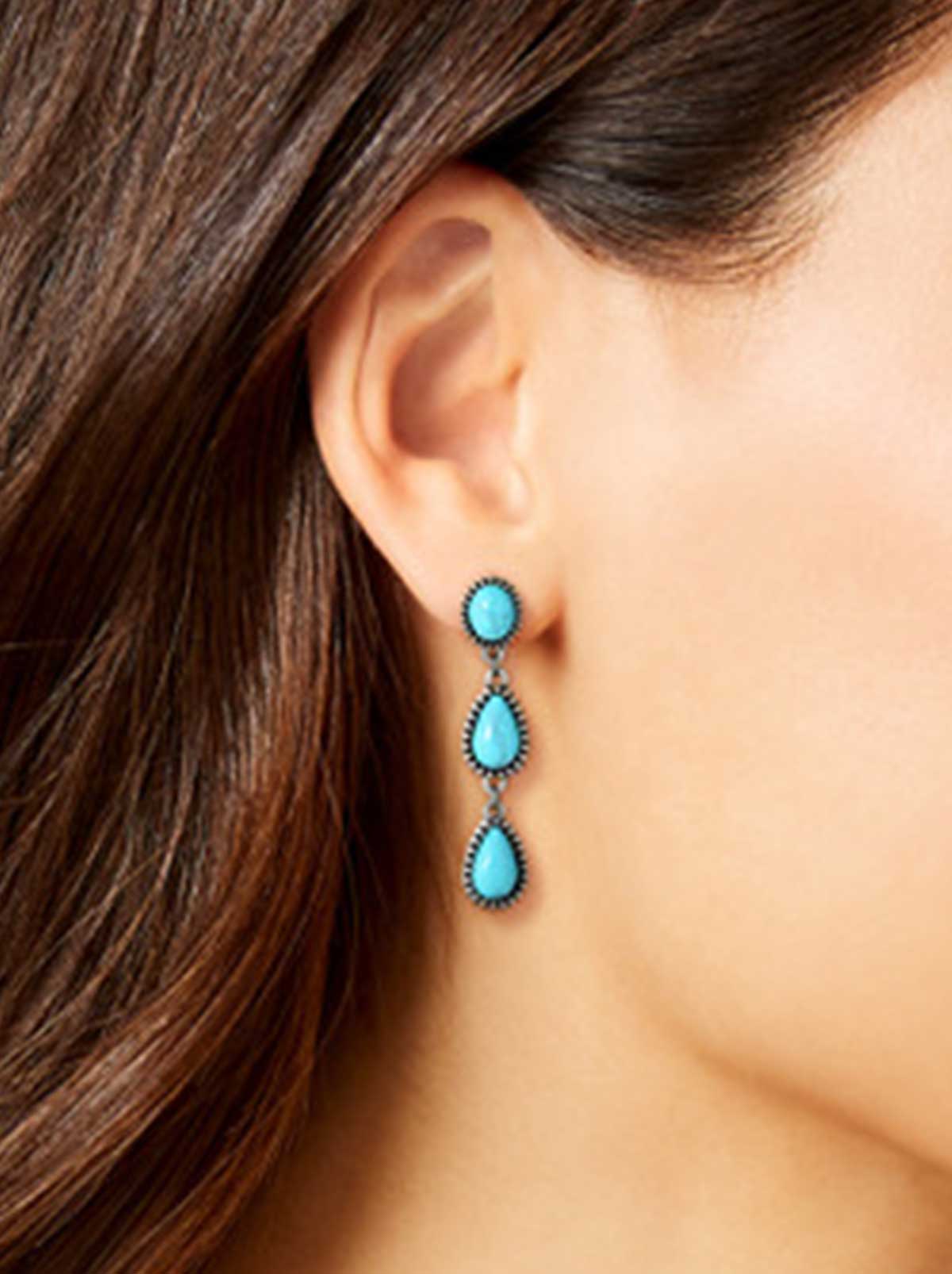 Jessica Simpson Accessories Three Stone Drop Earrings