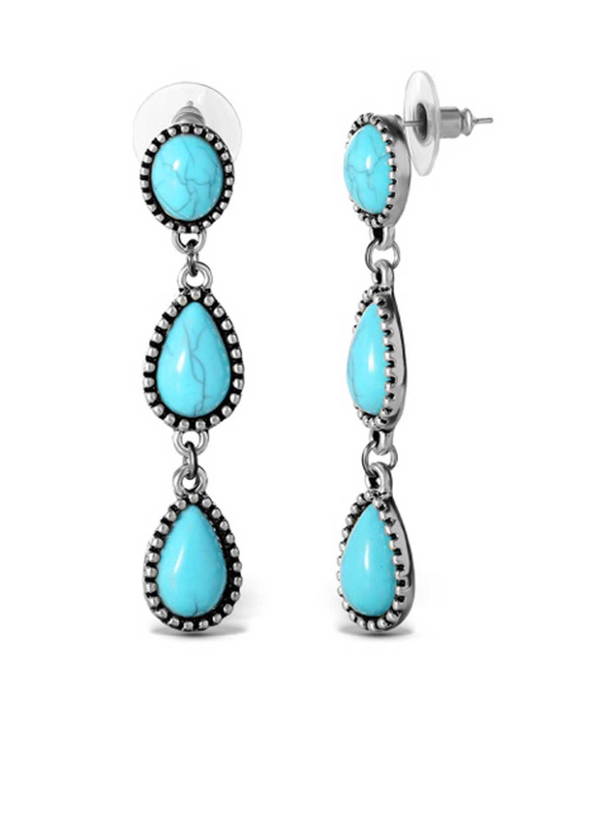 Jessica Simpson Accessories Three Stone Drop Earrings