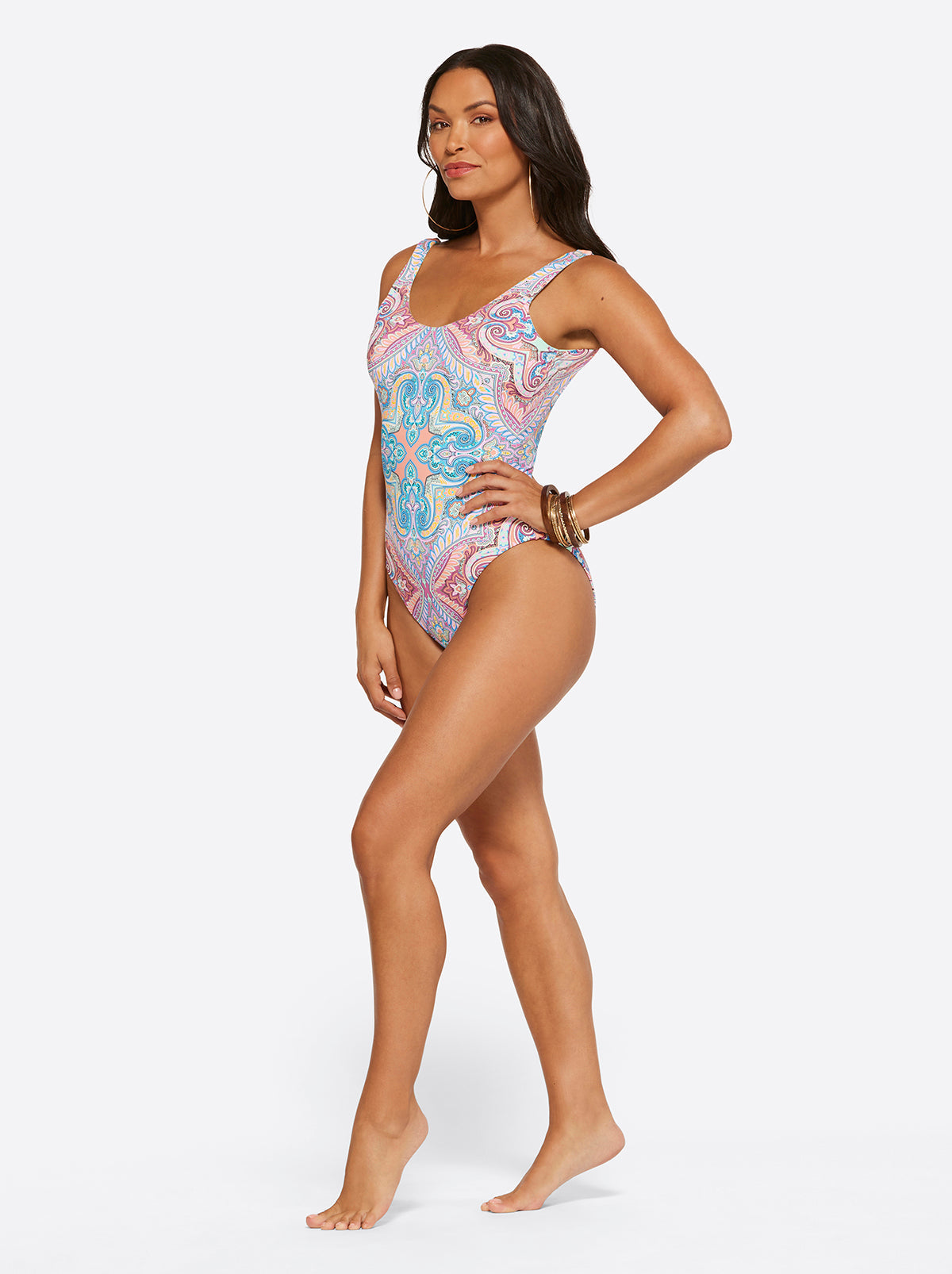 Jessica Simpson Women Carnival in Rio Reversible One Piece in Cool Multi