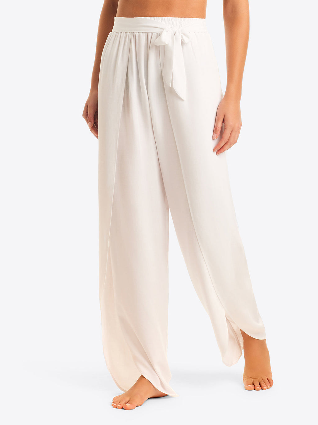 Jessica Simpson Women Basic Solid Beach Pant Cover Up in White