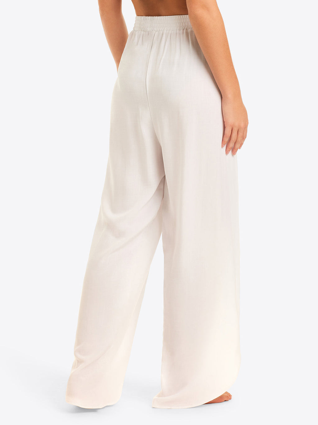 Jessica Simpson Women Basic Solid Beach Pant Cover Up in White