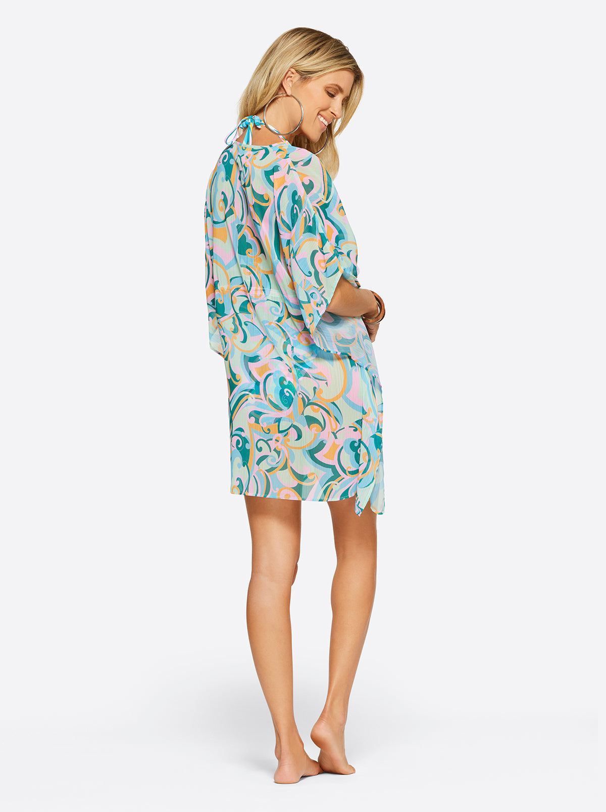 Jessica Simpson Women Dream State Cover Up in Blue Multi