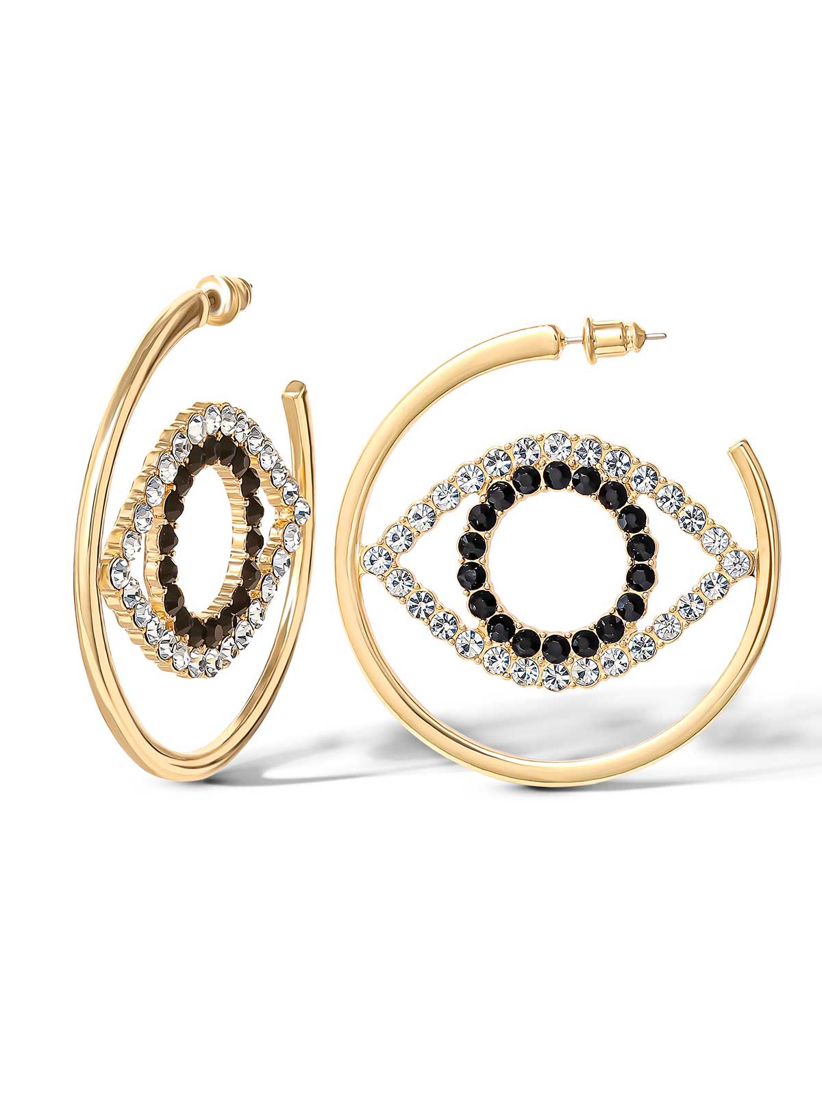 Jessica Simpson Accessories Crystal Eye Hoop Earrings