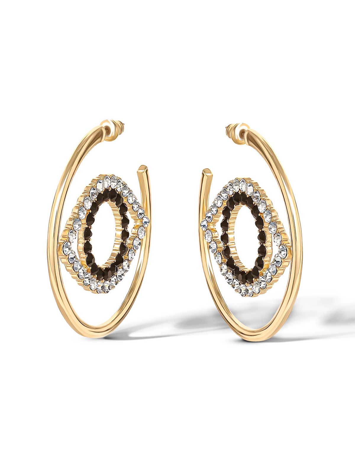Jessica Simpson Accessories Crystal Eye Hoop Earrings