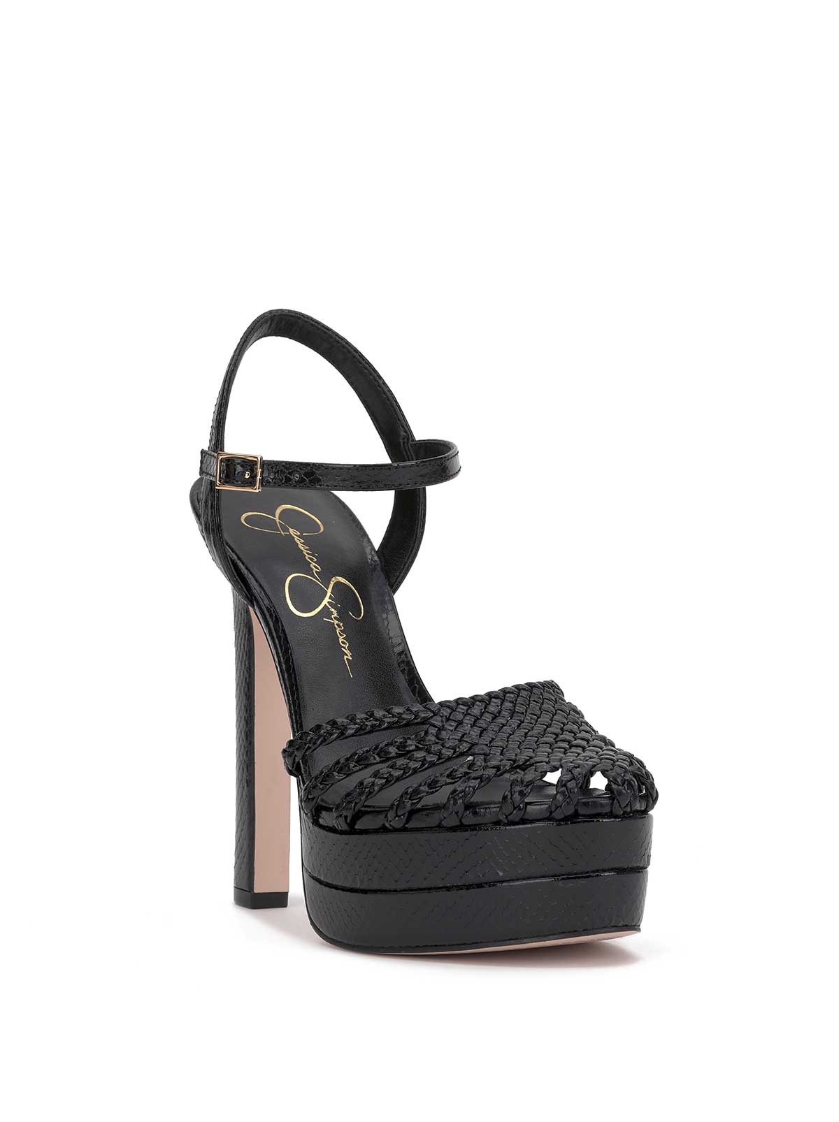 Jessica Simpson Women Inaia Braided Platform Sandal in Black