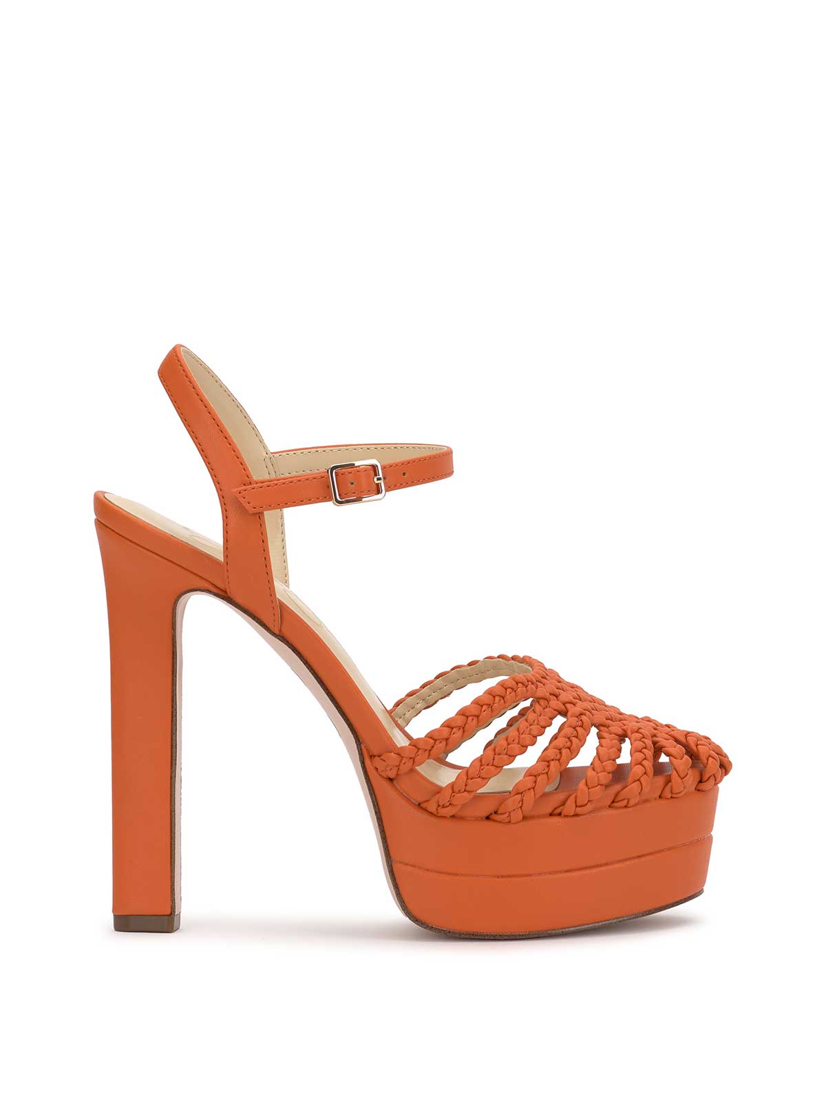 Jessica Simpson Women Inaia Braided Platform Sandal in Tangerine