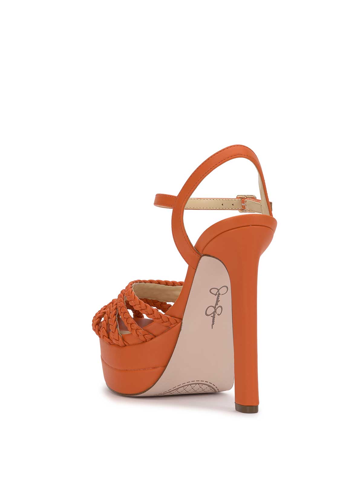 Jessica Simpson Women Inaia Braided Platform Sandal in Tangerine
