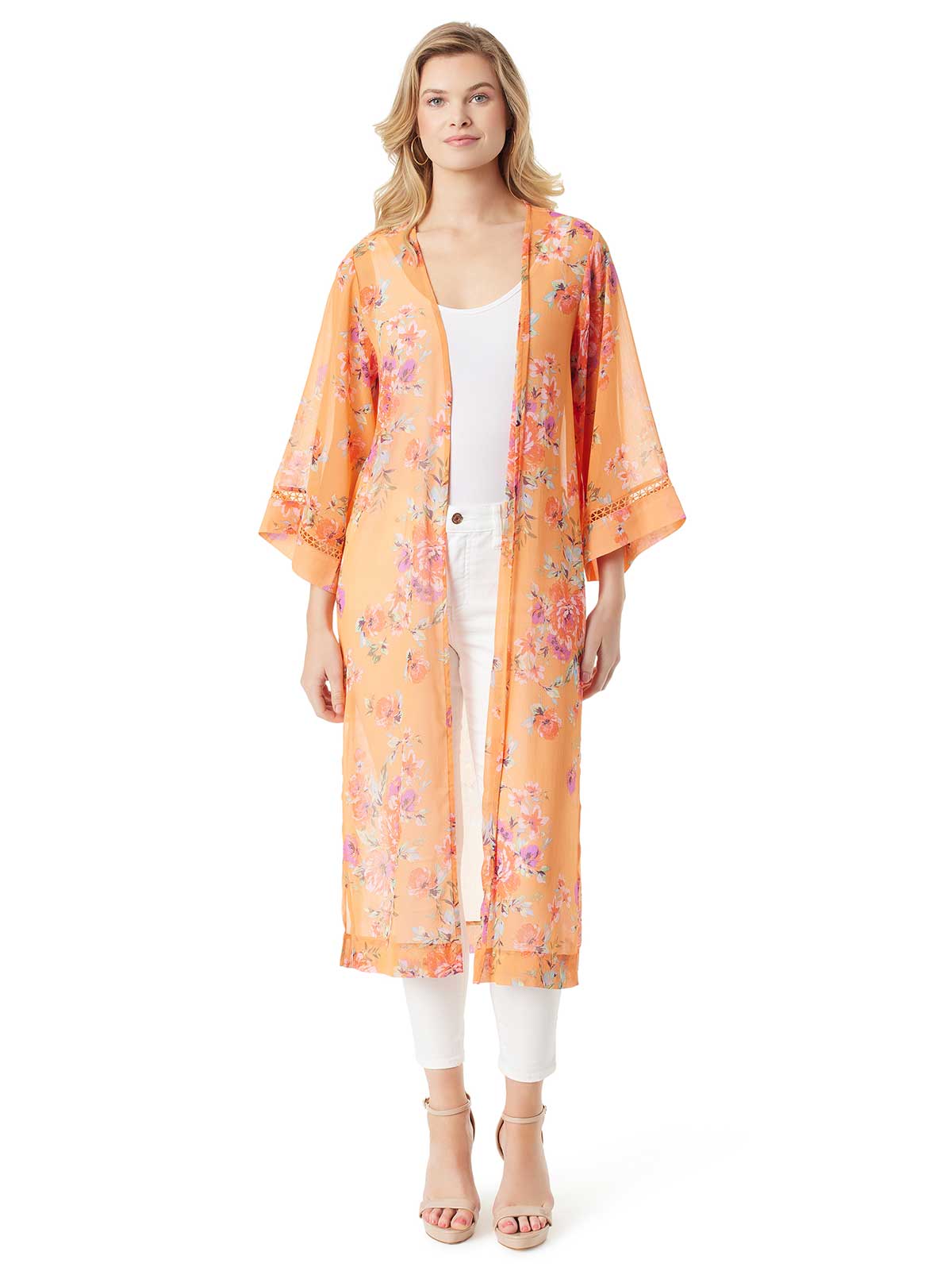Jessica Simpson Women Caelan Kimono in Watercolor Roses