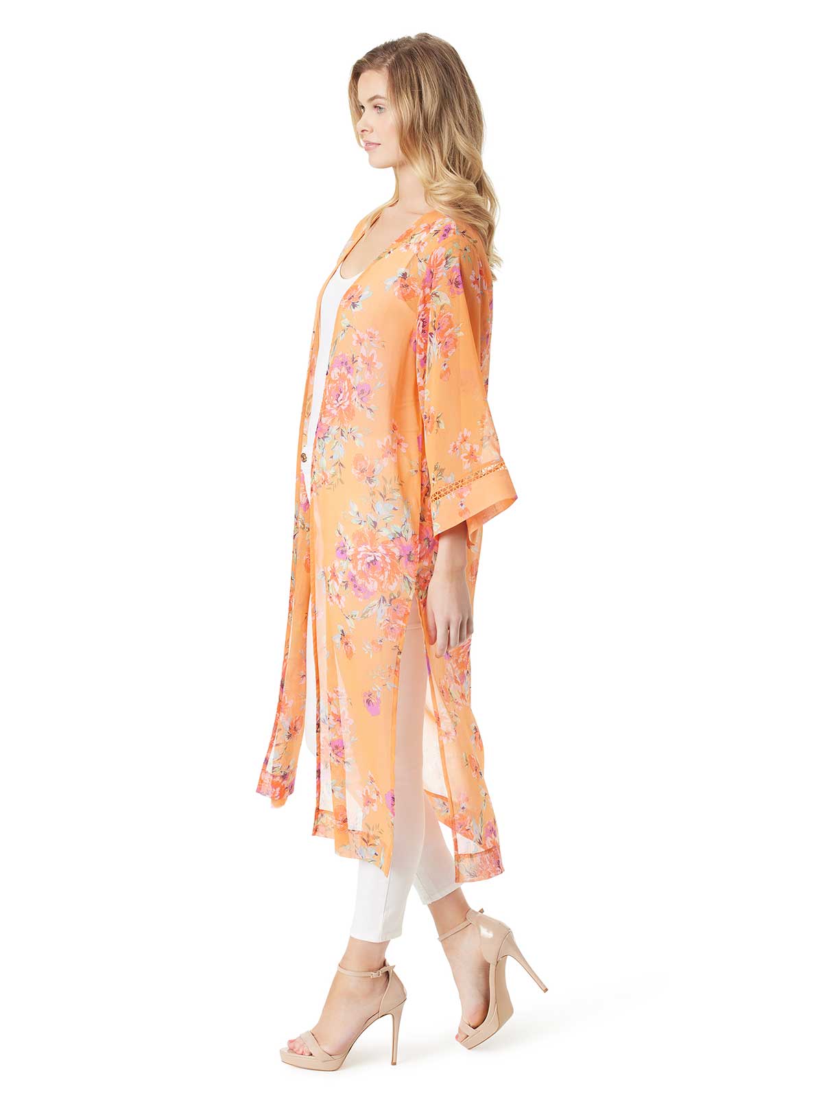 Jessica Simpson Women Caelan Kimono in Watercolor Roses
