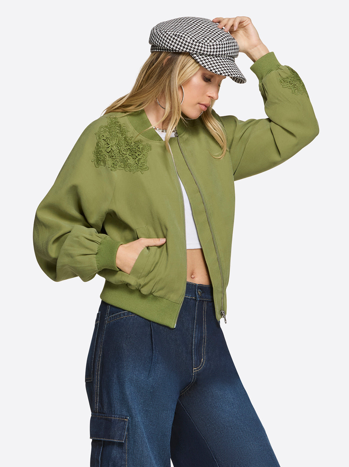 Jessica Simpson Women Fynn Bomber Jacket in Mayfly