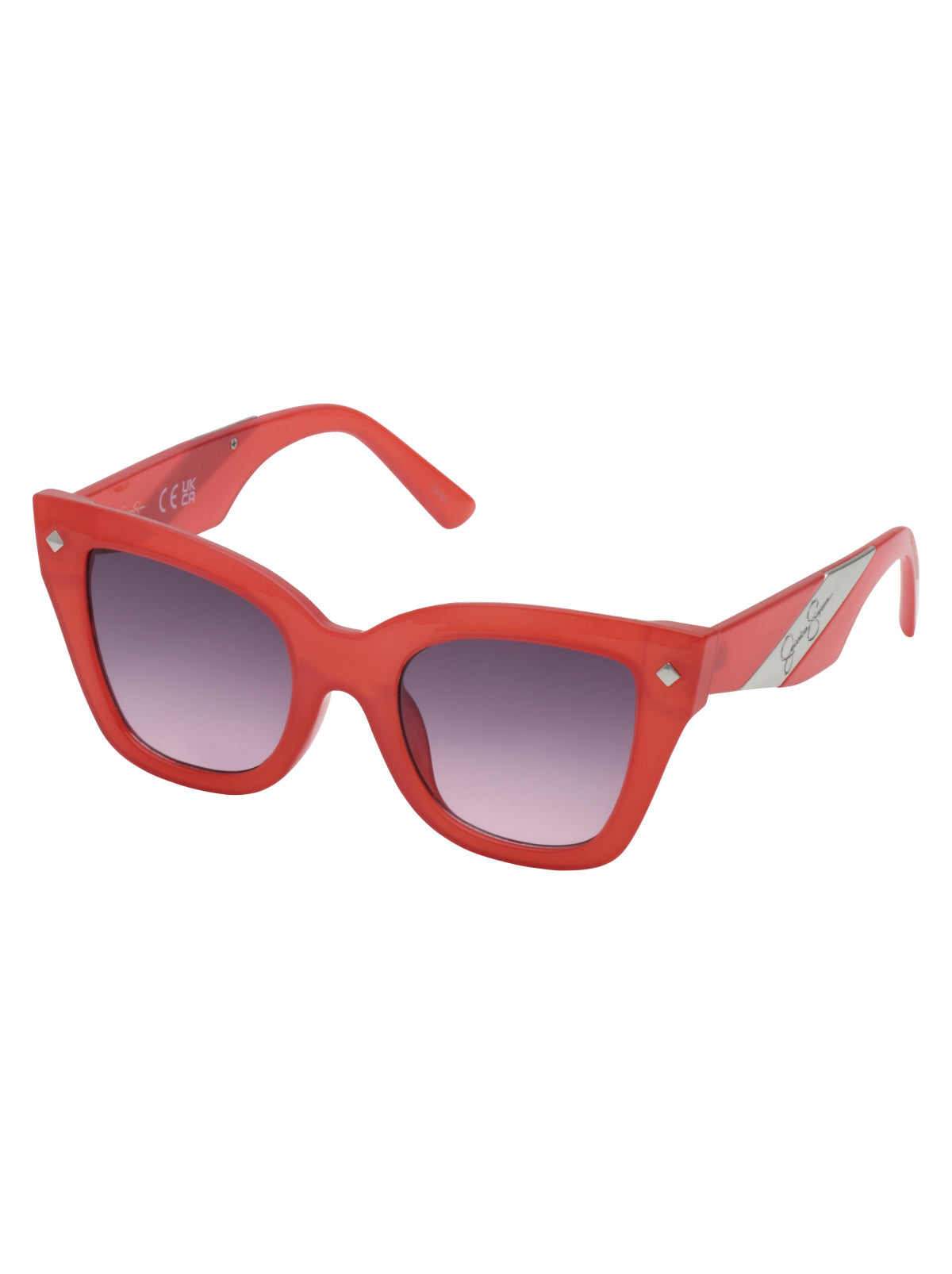 Jessica Simpson Accessories Bold Cat Eye Sunglasses in Milky Coral