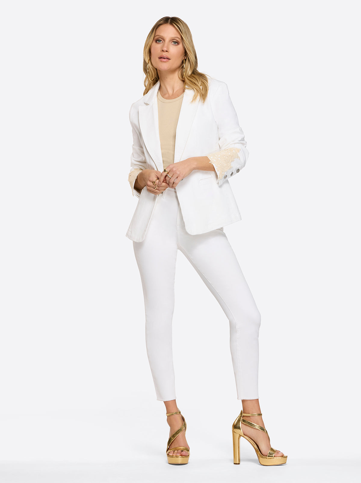 Jessica Simpson Women Fitted Blazer in White