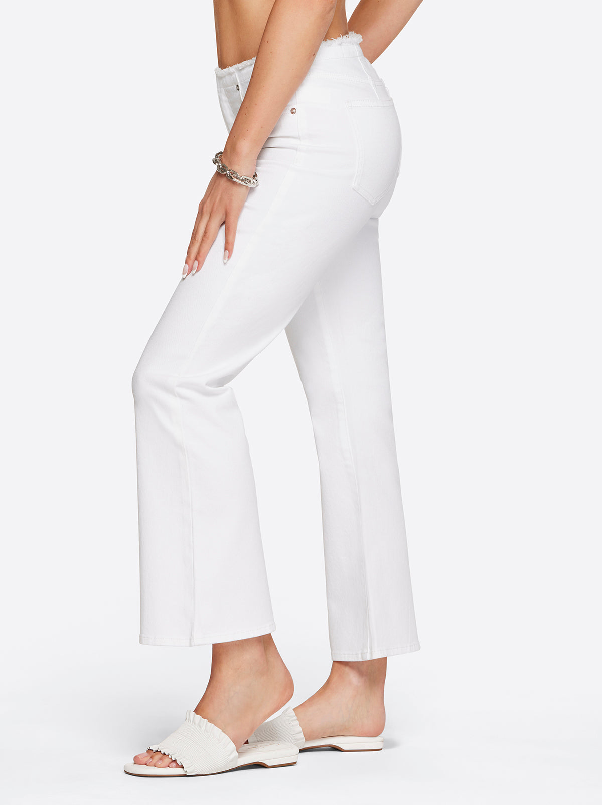 Jessica Simpson Women Love Song High Rise Crop Flare in White