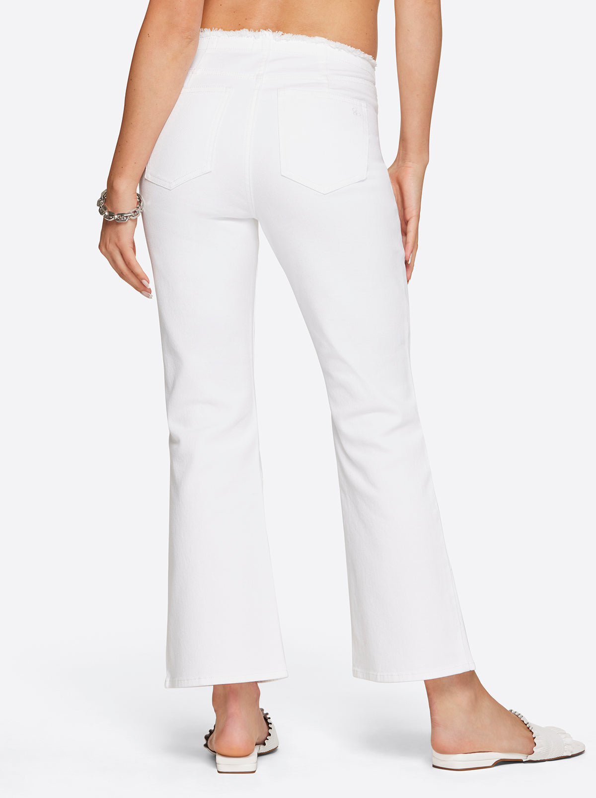 Jessica Simpson Women Love Song High Rise Crop Flare in White