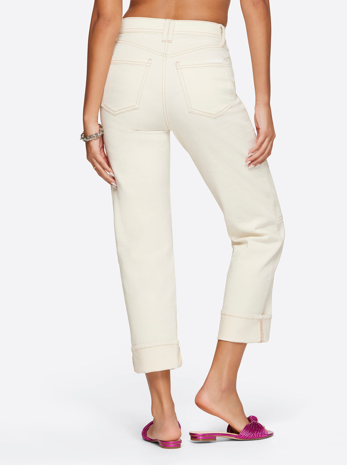 Jessica Simpson Women Straight Cargo Ankle in Ecru