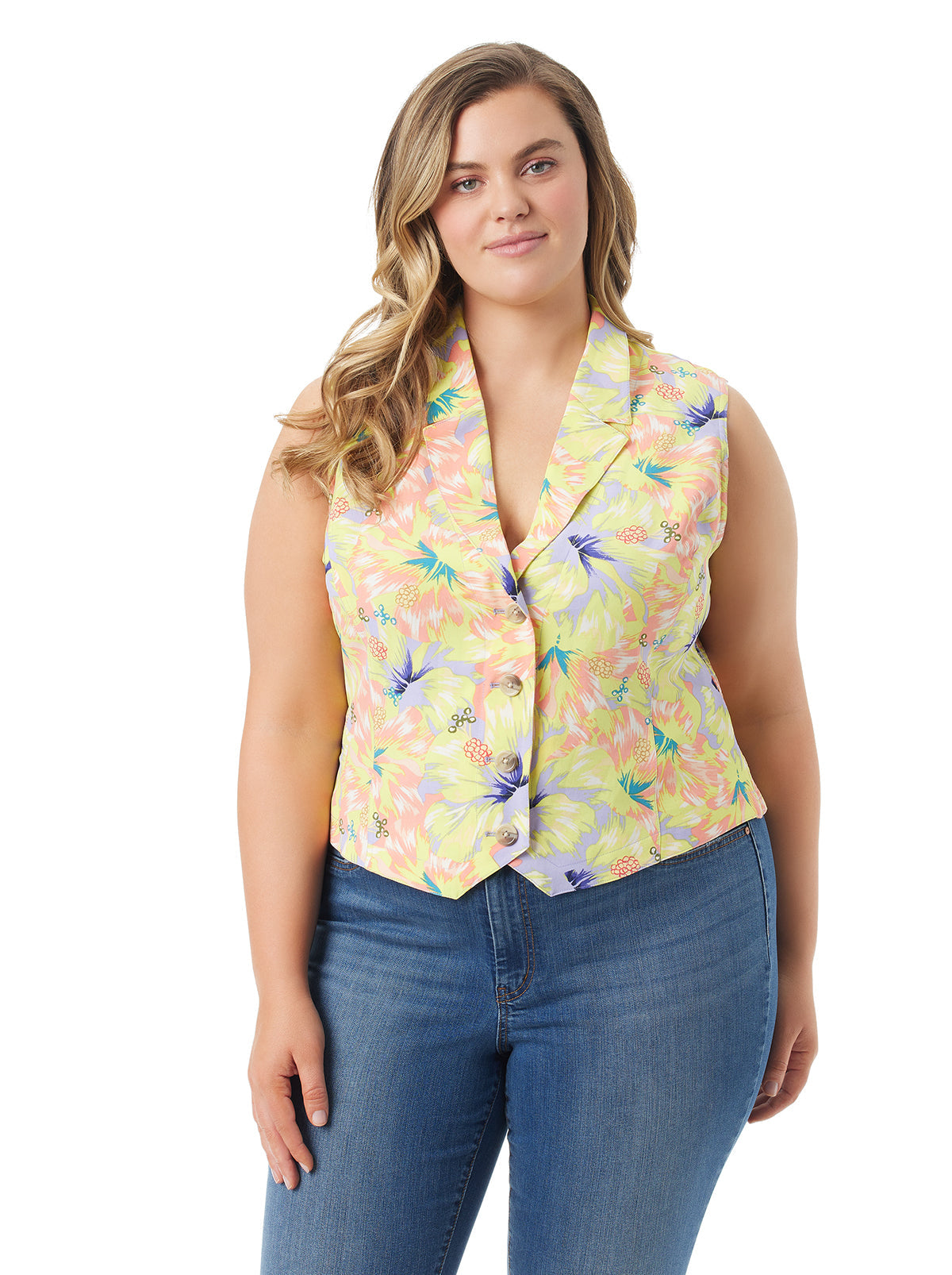 Jessica Simpson Women Embla Vest in Candy Hibiscus