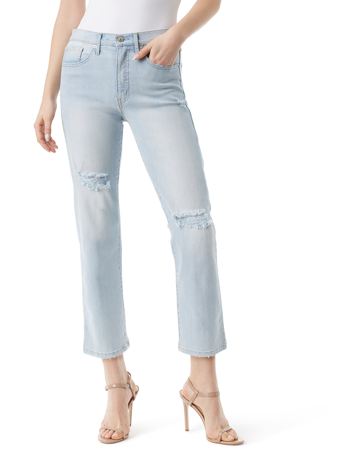 Jessica Simpson Women Harmony Straight High Rise Jean in Rejoice