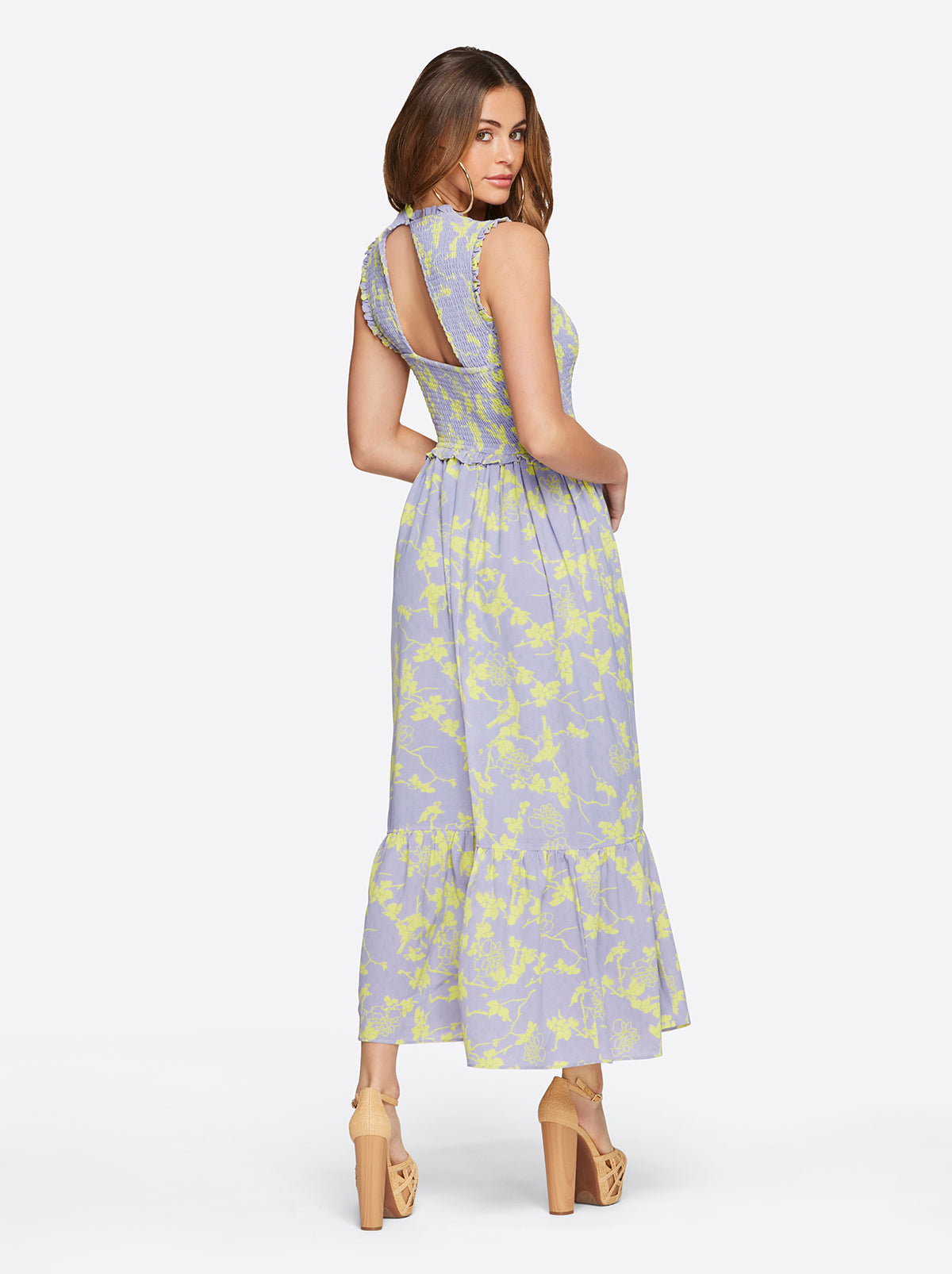 Jessica Simpson Women Mira Tiered Ruffle Maxi Dress in Hidden Lotus
