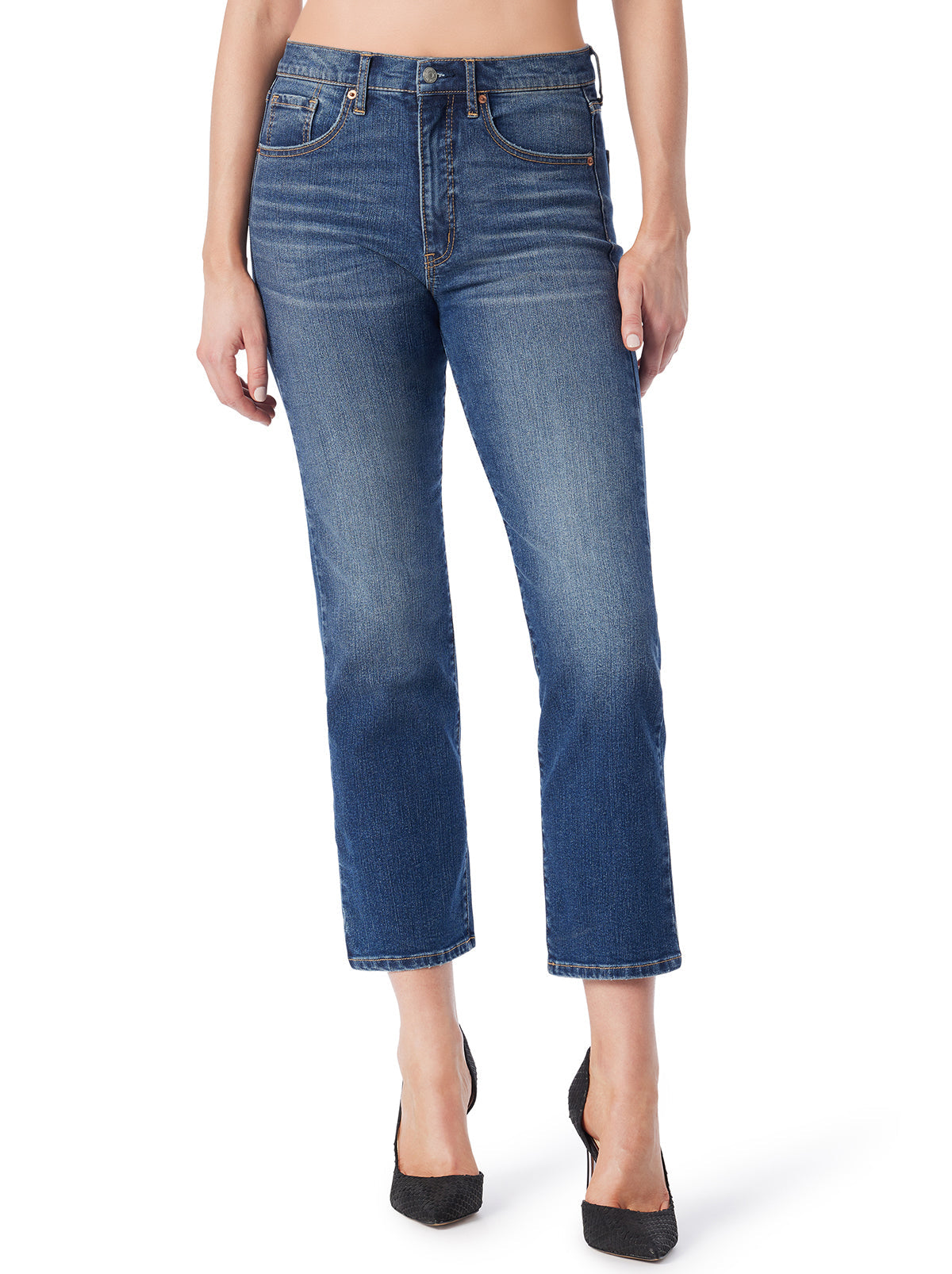 Jessica Simpson Women Harmony Straight High Rise Jean in Particles