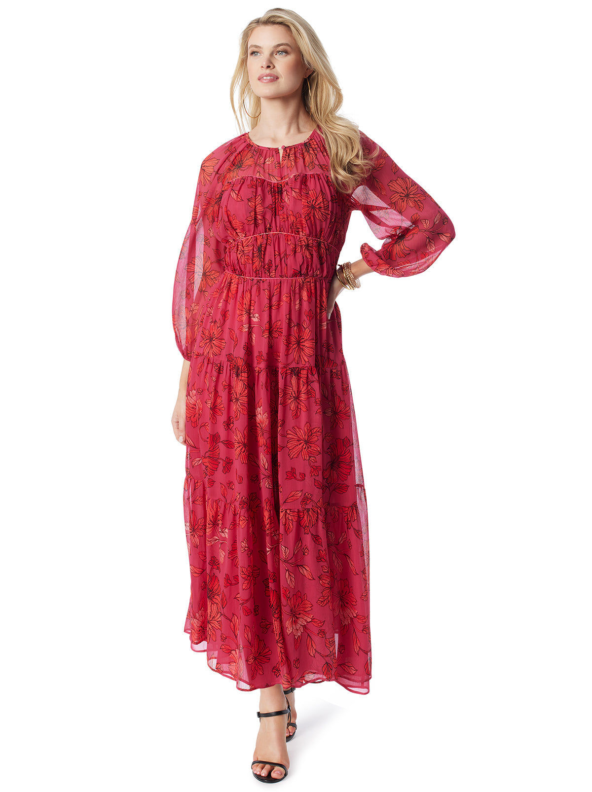 Jessica Simpson Women Sasha Maxi Dress in Outlined Blossoms