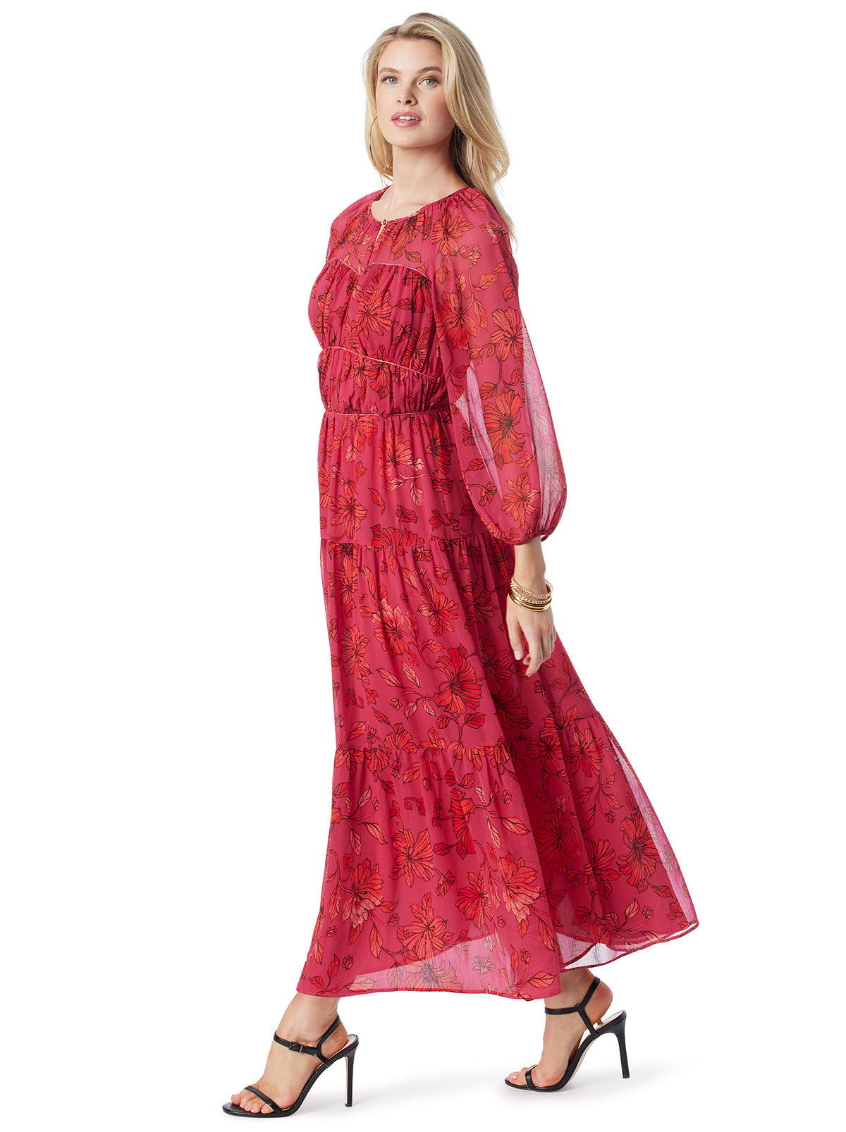 Jessica Simpson Women Sasha Maxi Dress in Outlined Blossoms