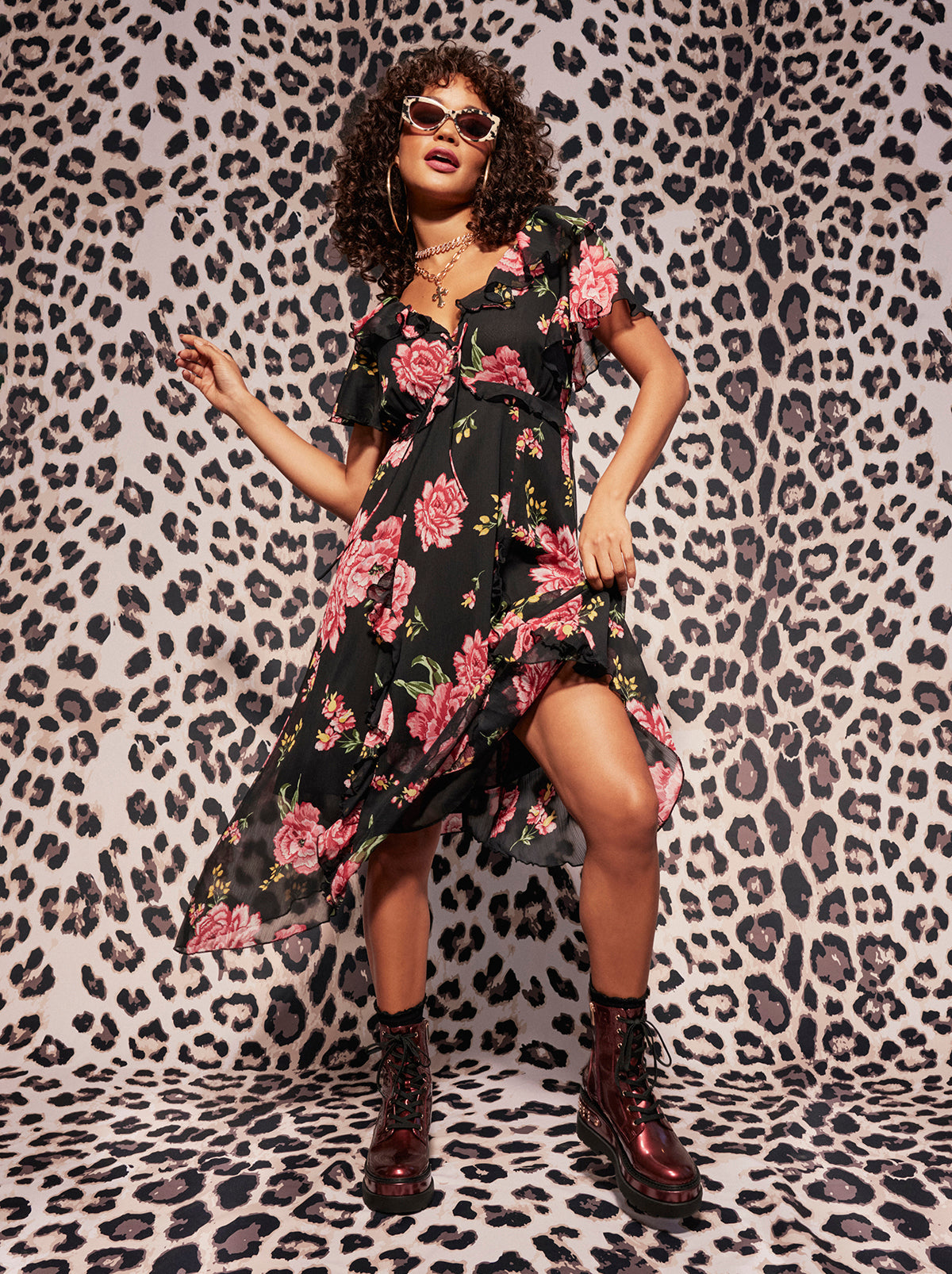 Jessica Simpson Women Maila Maxi Dress in Sketchy Roses