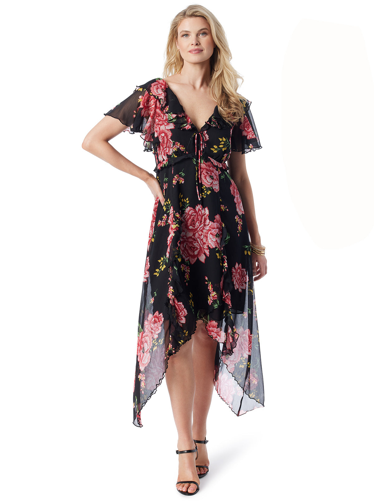 Jessica Simpson Women Maila Maxi Dress in Sketchy Roses