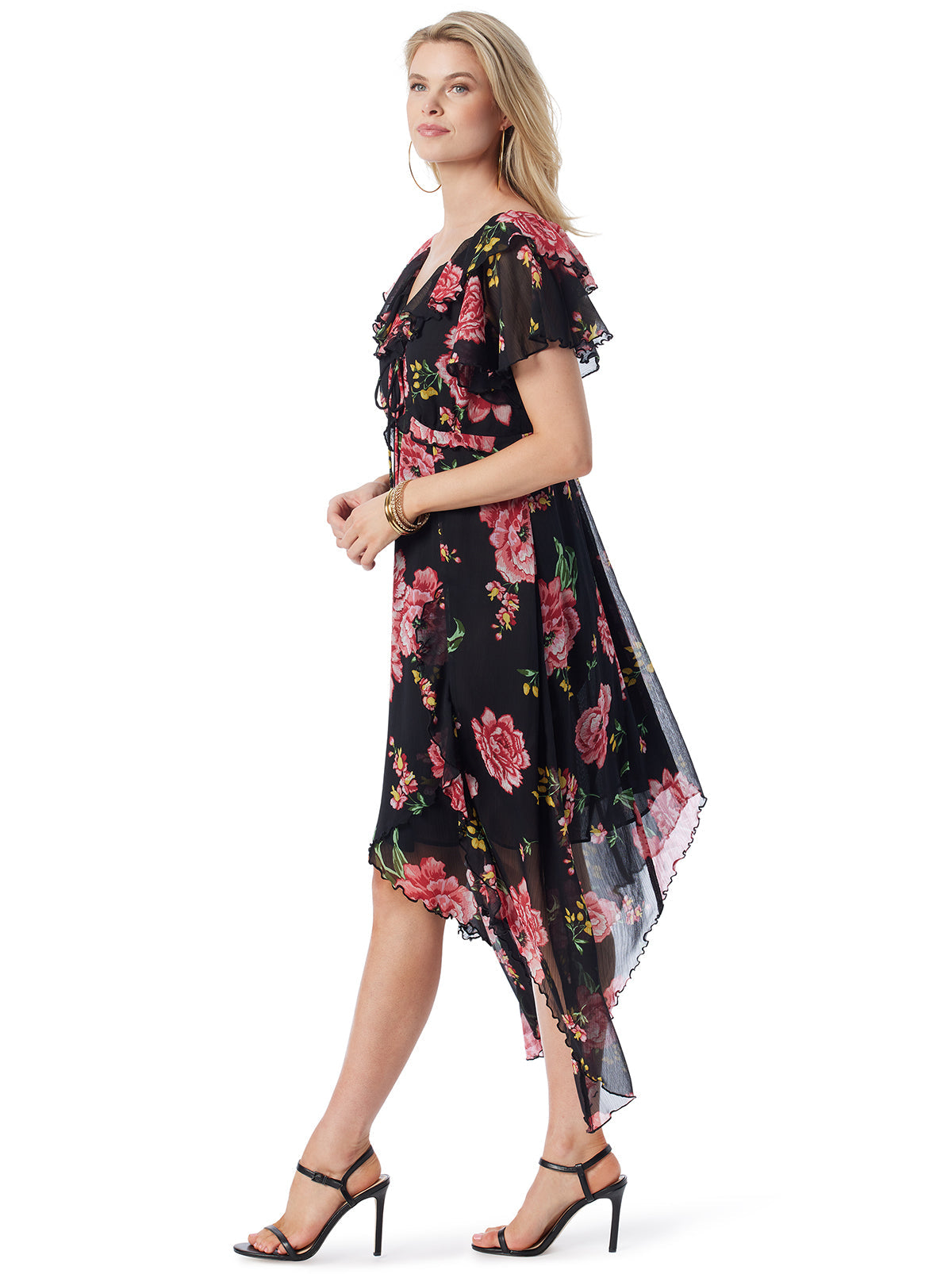 Jessica Simpson Women Maila Maxi Dress in Sketchy Roses