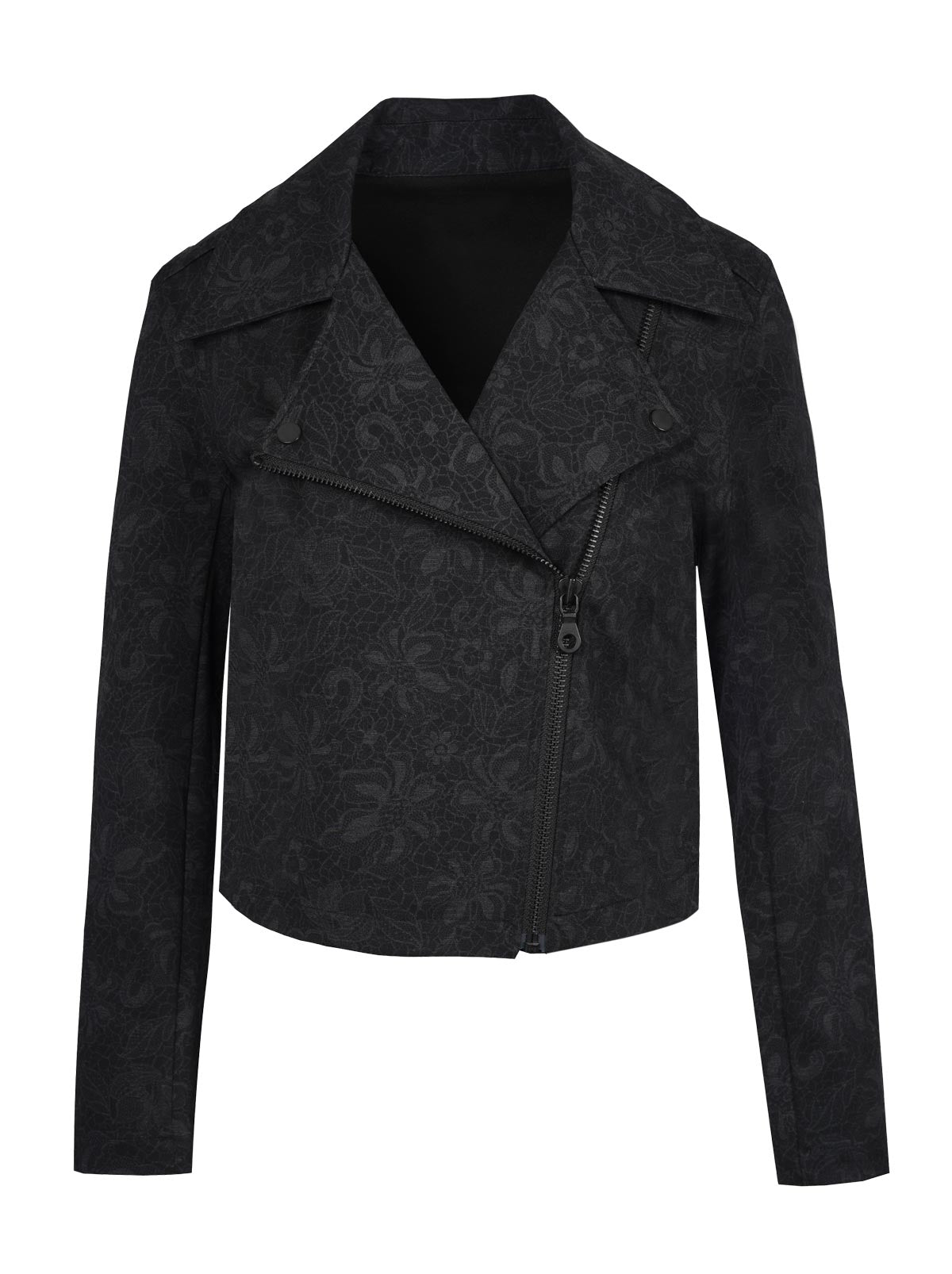 Jessica Simpson Women Biker Jacket in Black Laced Floral