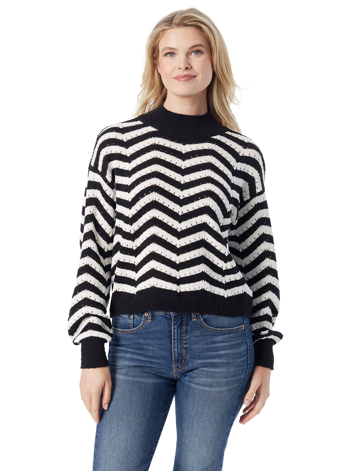 Jessica Simpson Women Farai Sweater in Anthracite Combo